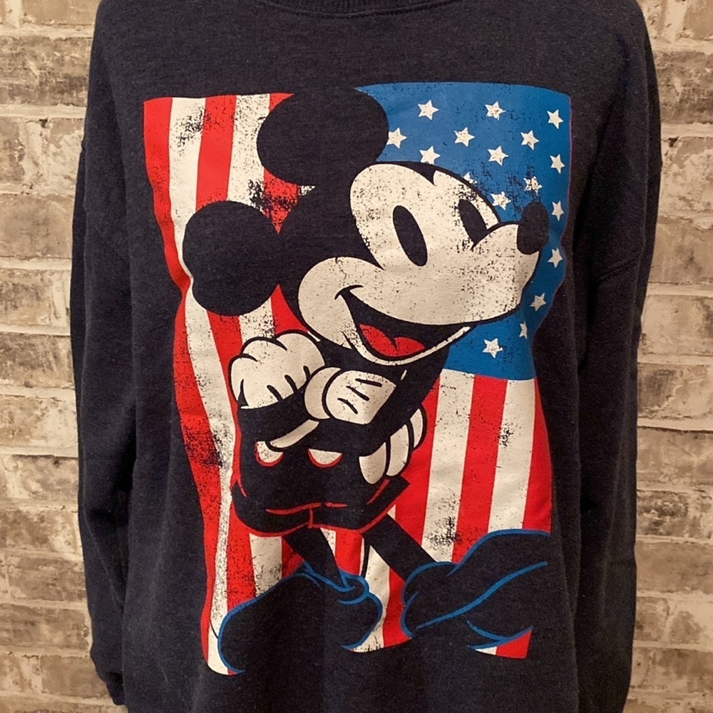 Disney Mickey Mouse sweatshirt. Size XS. Crew neck. Blue with Mickey. Patriotic. - Picture 5 of 14